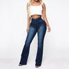 Women's Fashion Solid Color Washed Casual High-Waisted Jeans