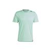 Solid Round Neck Straight Cut Pullover Short Sleeve T-Shirt Men Tops Light-Green IB9099