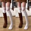 Lace Patchwork Knee-high Thigh-high Socks for Women In Autumn and Winter, Vertical Stripes for Slimming, Pure and Elegant Thigh Socks, Sweet Socks