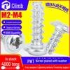 PWT Iron Nickel Plated Round Head Self-Drilling Screw with Washer and Intermediate Milling Tail, Sizes M2/M3/M4