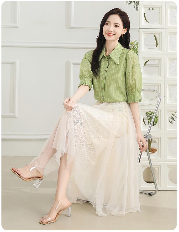 [Shirt] Summer Aging Fashion Thin Collar Women's Top