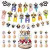 Pet Party Decoration Birthday Flag Dog Latte Dog Footprint Cake Insert Customization