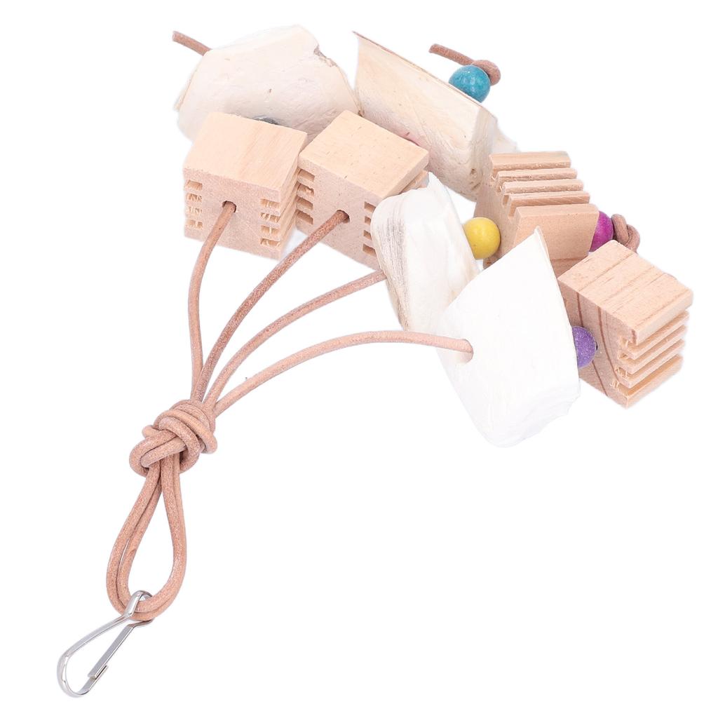 Жевательная игрушка для попугая, натуральное дерево, кость каракатицы, подвесная веревка для шлифования зубов птицы для попугаев