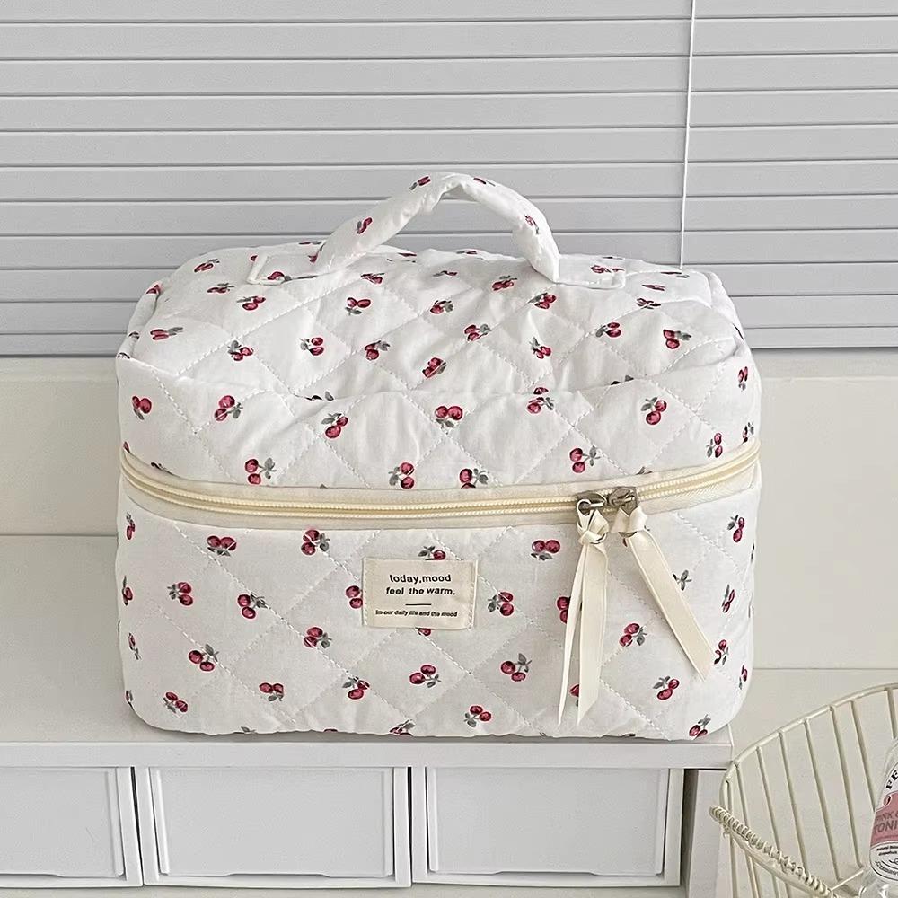 Большая вместимость косметички для хранения туалетных принадлежностей вишневая сумка-тоут для туалетных принадлежностей женская косметичка