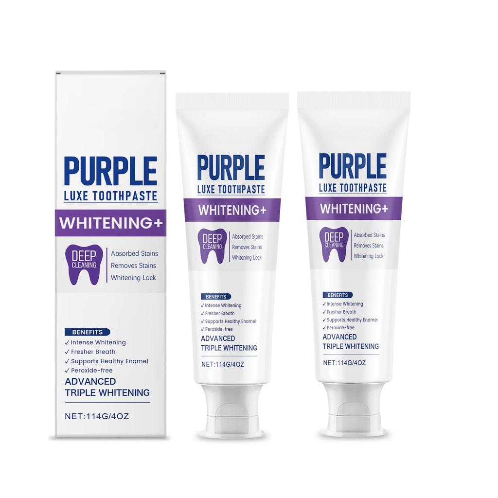 Purple Color Corrector Toothpaste Removal Plaque Stain Dental Bleaching Cleaning Oral Hygiene Fresh Breath Whitening Toothpaste