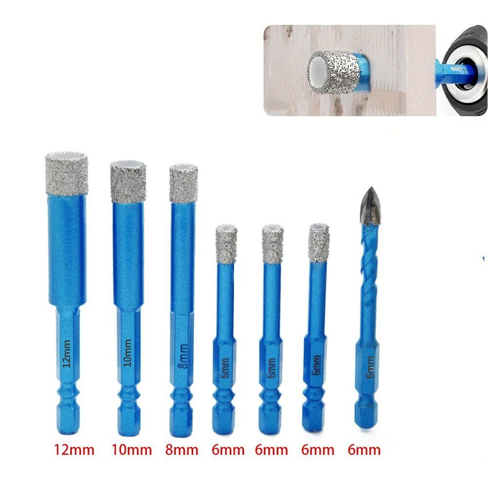 7pcs /set 6-12mm Tile Drill Bit Hex Shank Hole Opener For Ceramic Marble Granite Tile