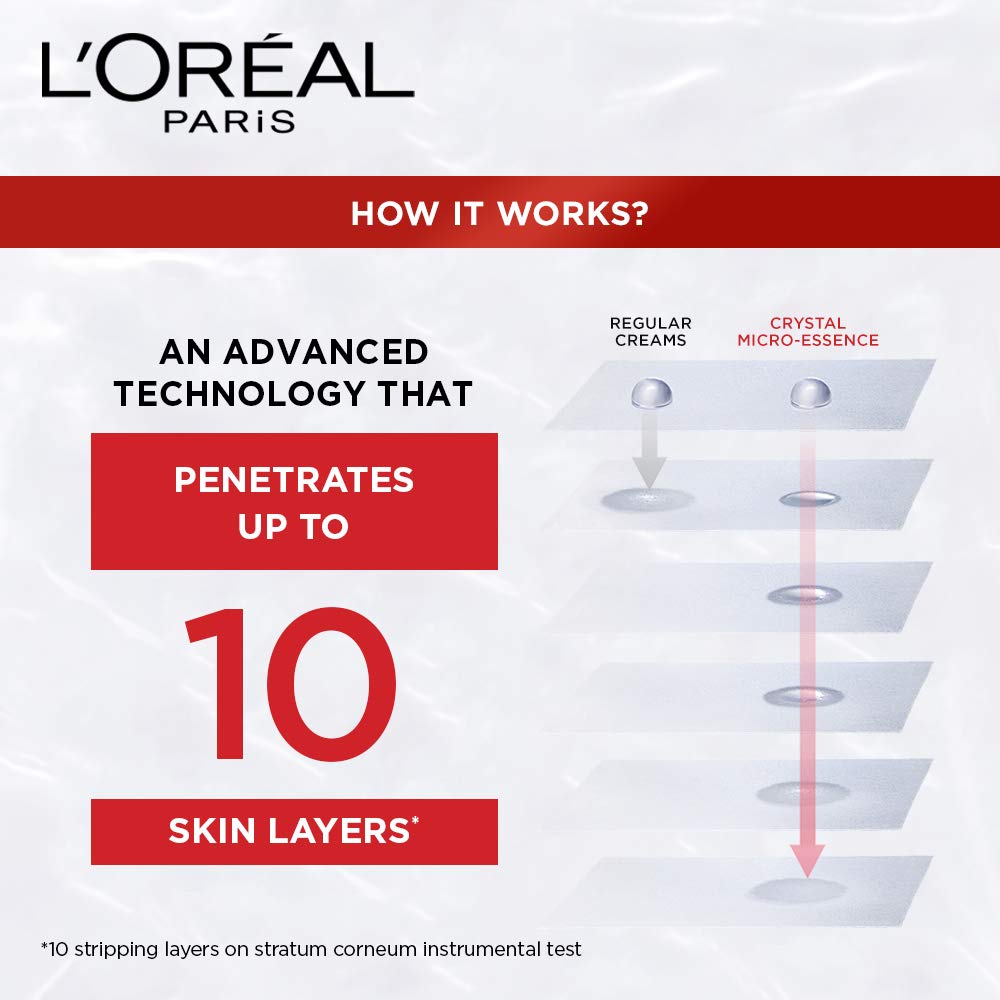 L'Oréal Paris Revitalift Crystal Микро-Эссенция | Ультралегкая эссенция для лица | С салициловой кислотой | Для чистой кожи | 65 мл