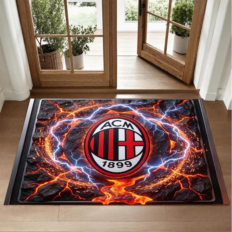 Ковер из хрустального велюра в дизайне AC Milan, мягкий декоративный коврик для прихожей спальни
