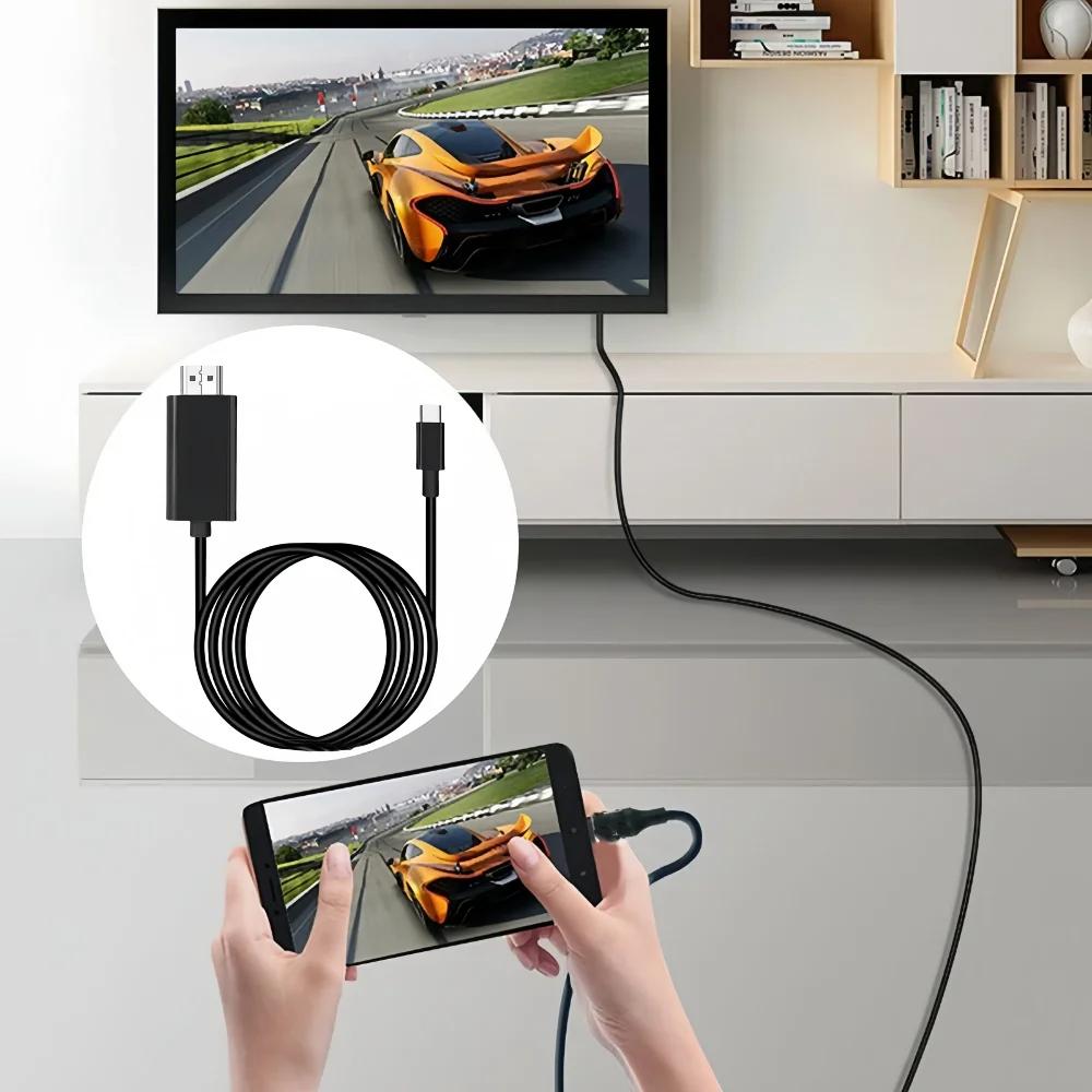 Адаптер кабеля типа C к HDMI 4K 60 Гц USB C к HDMI Высокоскоростной USB C к HDMI-совместимый конвертер для проектора HDTV планшета