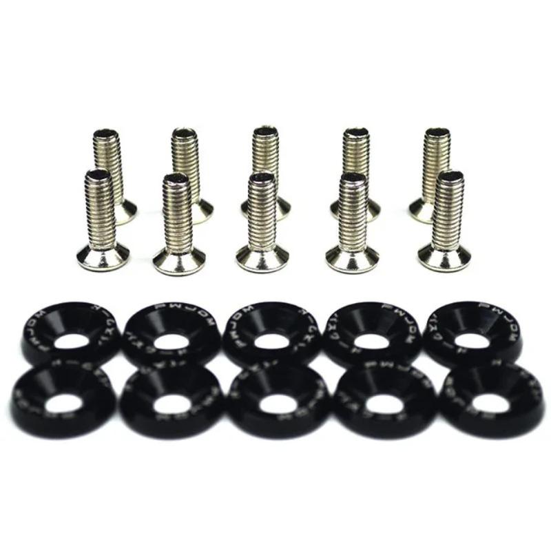 Universal M6 Aluminum Fender Screw Washers Bolts JDM for Automobile Fender Headlight Bumper Car Modified Fasteners Car-styling