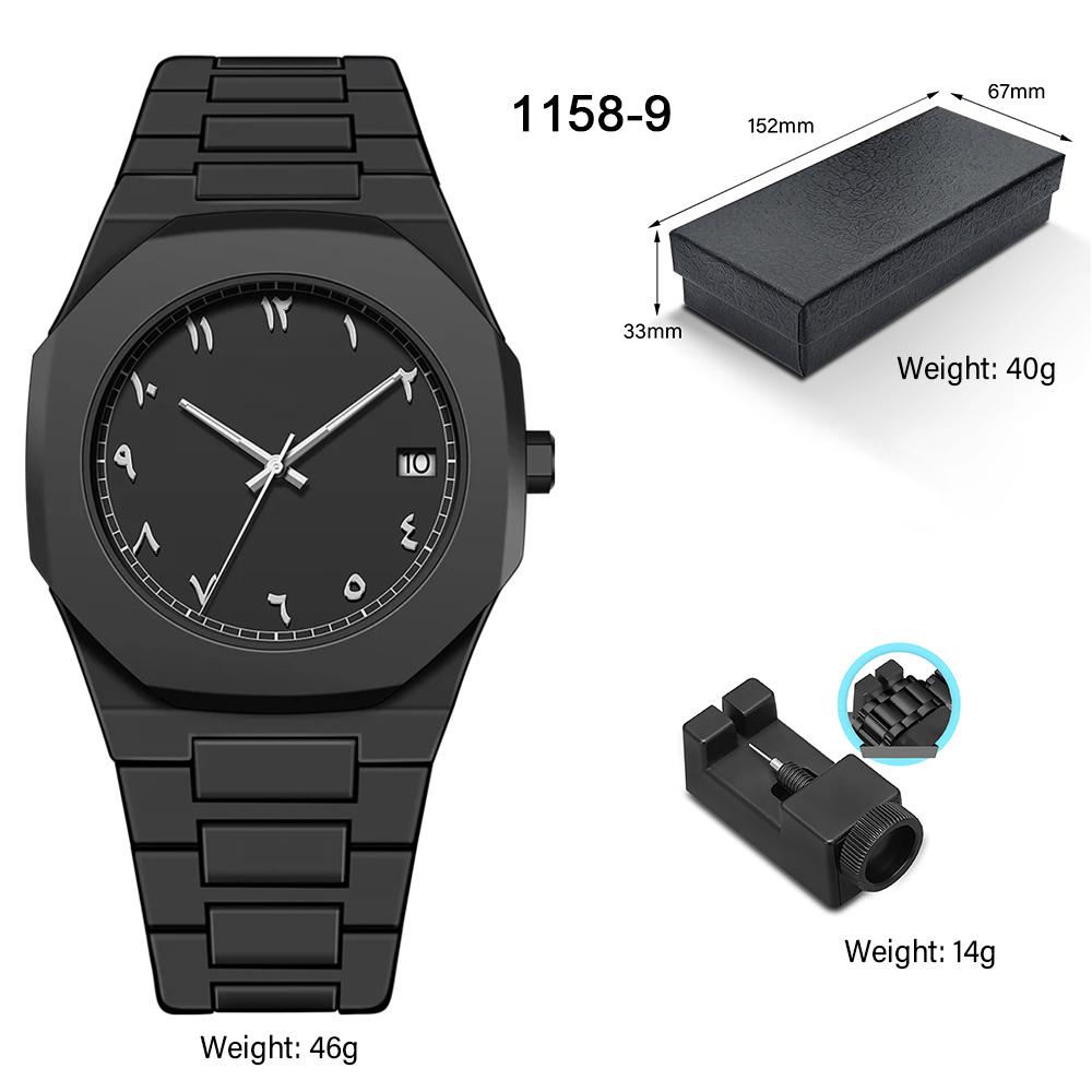 Men's Analog Mechanical Quartz Watch Arabic Numeral Waterproof Watch Fashion Men's Business Watch Polycarbonate Silicone Strap