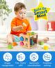 Coogam Wooden Montessori Children's Toy, Shapes Classification Cube Weight Blow Mole Fine Motorised Game for 1 2 3 18 Months Babies Baby Gift