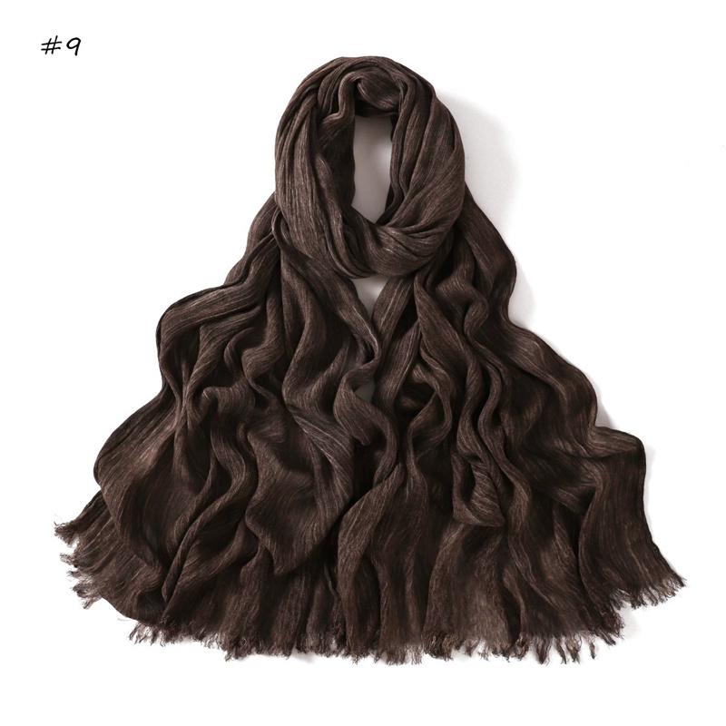 Однотонные тюрбаны, галстук-батик, вискозный хиджаб-шарф, тонкий, Рамадан, омбре, обертывание, эластичные шали, высококачественные фуларды, мусульманский головной снуд 180*70 см