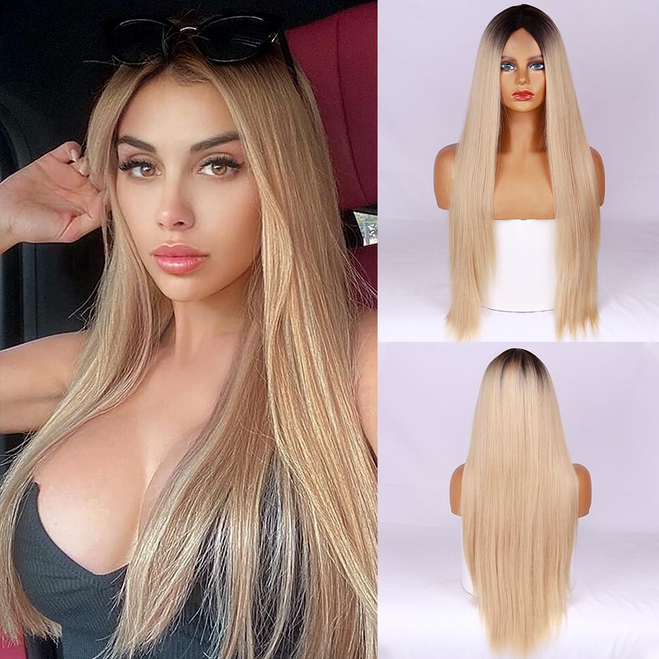 MERISIHAIR Женский модный длинный прямой парик красного вина с омбре без челки, кружевной передний парик, прямой парик из синтетического волокна для женщин