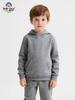 2025 Autumn/Winter Kids' Hooded Sweatshirt & Sweatpants Set - Solid Color, Basic Style