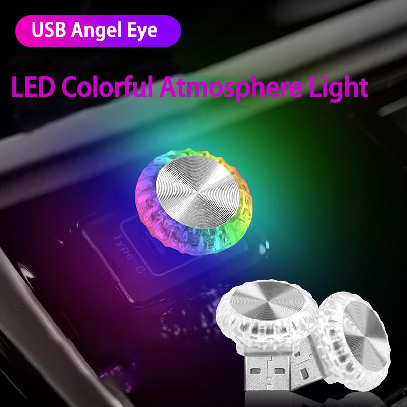 Автомобильный USB Светодиодный Атмосферный Свет RGB Подсветка Салона Мини Декоративные Ночники Для Автомобиля Подсветка Салона Компьютерный Свет Plug Play