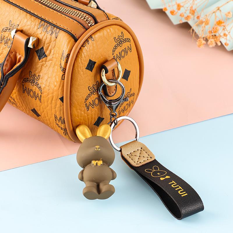 Брелок-бабочка из смолы в виде кролика - милый кулон в виде белого кролика, украшение на сумку для пары, креативные подарочные украшения