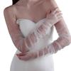 Ruffled Glove Easy Elegant Arm Cover Simple Long Sleeve Decorative Tulle for Wedding False Simple Gloves Sheer