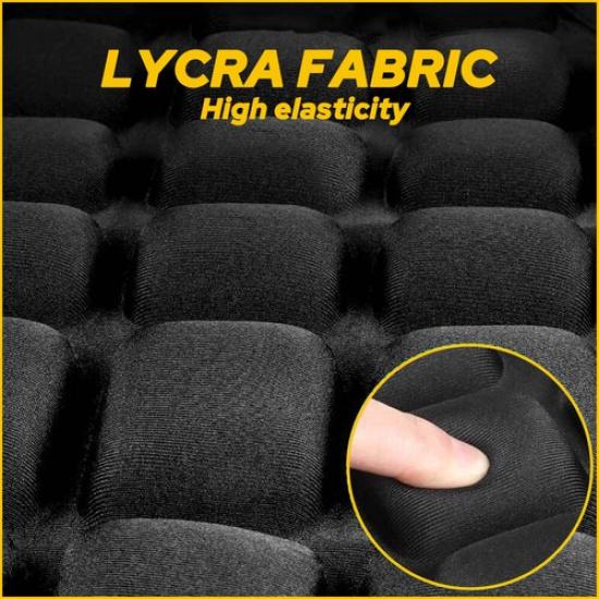 Black Lycra Comfort Gel Seat Cushion Cover Shock Absorb Pad Fits For Motorcycle