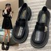 Весенние туфли на толстой подошве женские металлические бабочки ретро одношаговые с юбкой Jk маленькие кожаные туфли женские модные женские летние дышащие туфли