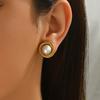 Горячая Распродажа Женские Серьги Геометрические Металлические Круги Жемчужный Набор Дизайн Серьги-гвоздики Универсальные Модные Серьги Женские
