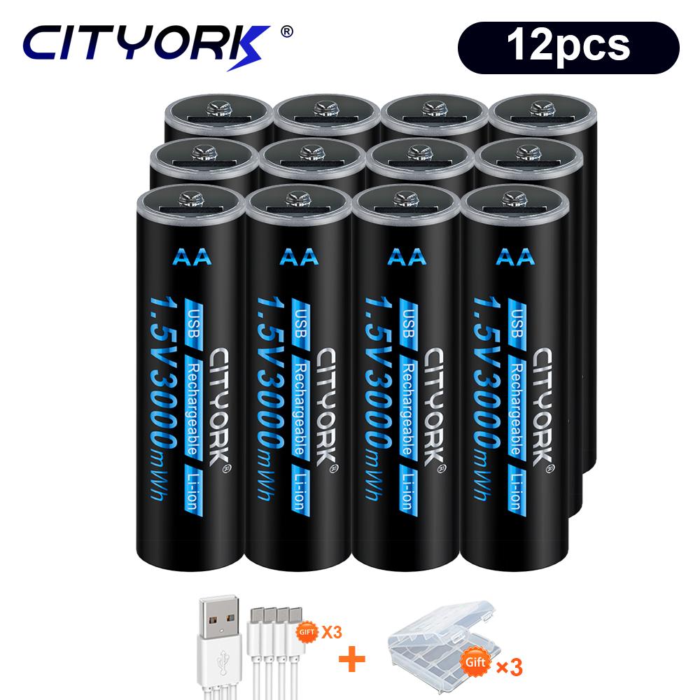 Литий-ионная батарея AA 1,5 В, 3000 мВтч, USB Литиевая аккумуляторная батарея AA, литий-полимерная батарея AA с USB-кабелем для мыши с дистанционным управлением