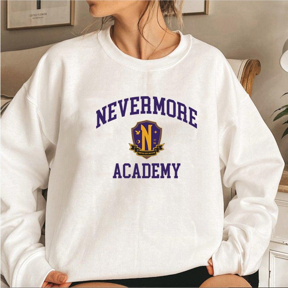 Толстовка Nevermore Academy, костюм Адамса, свитер в стиле ретро, ​​толстовки унисекс с круглым вырезом, повседневные пуловеры, толстовка