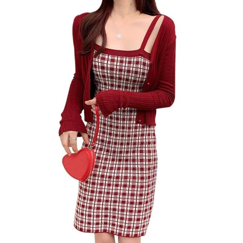 Женское платье в клетку, тонкие трикотажные платья на бретельках без рукавов с открытой спиной