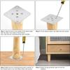 Pack of 4 Wooden Furniture Feet, Sofa Feet, 15 Cm Conical Replacement Table Legs, Furniture Legs with Mounting Plates & Screws for Sofa, Cabinet