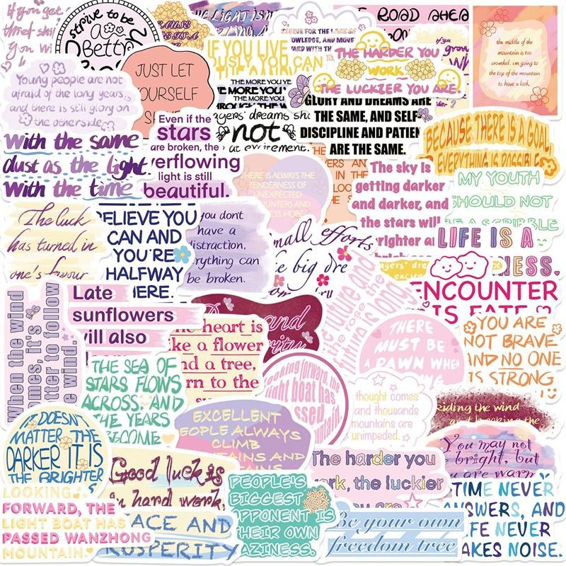 10/30/50PCS Cartoon Dreamy Inspirational PVC Sticker Aesthetic DIY Decoration Scrapbooking Stationery Hand Accounting Supplies