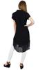 Bimba Women Black Georgette Tunic Short Kurta Kurti Casual Blouse Summer
