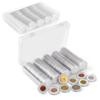 100PCS Clear Coin Holder Capsule Case with Protector Gasket Plastic Storage Box for Collectable Coins Medal Collection Supplies