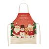 Linen Santa Kitchen Apron Christmas Snowman Unisex Dinner Party Cooking Bib Christmas Tree Apron Cleaning Apron