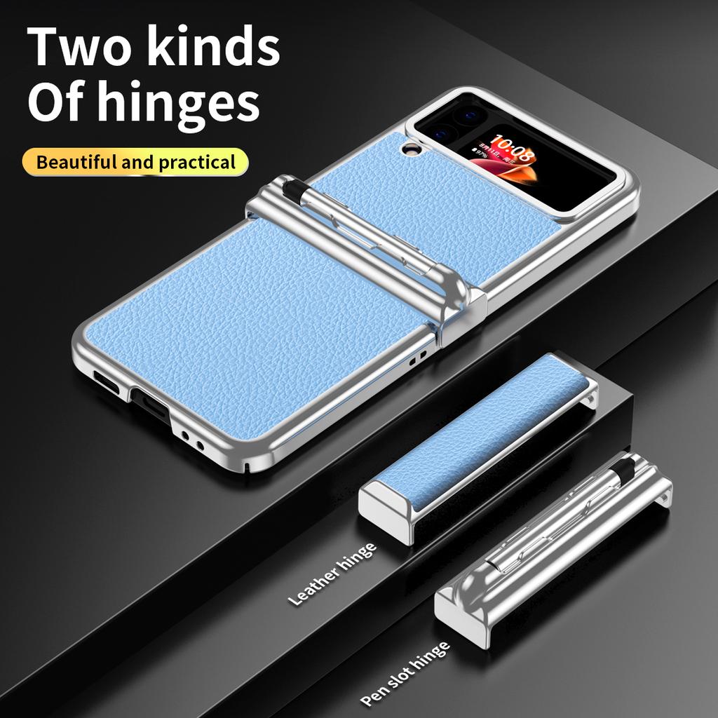 Противоударный кожаный чехол с дизайном S Pen для Samsung Galaxy Z Flip4 Flip 4 Flip3 Flip 3 Zflip4 Нескользящий чехол для Samsung Flip4