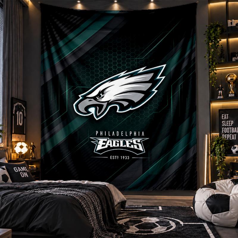 Wall Hanging Tapestry Philadelphia Eagles Print Cloth for Living Room Bedroom Home Decor