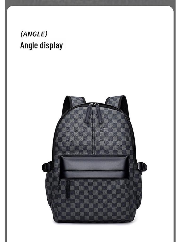 Стильный мужской клетчатый деловой рюкзак: Универсальный, Вместительный, Идеально подходит для поездок на работу