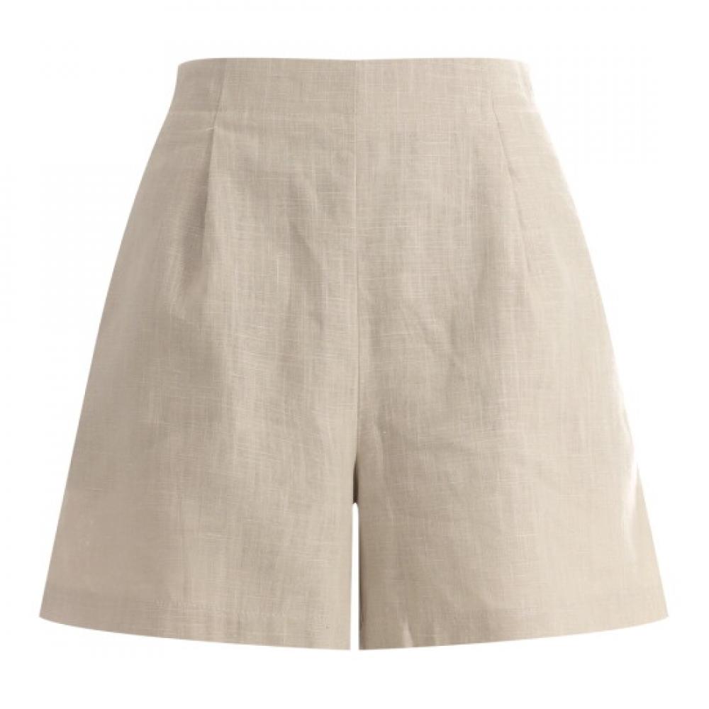 Shop Women Pocket Summer Daily Shorts Beige Pic Wpt 1395