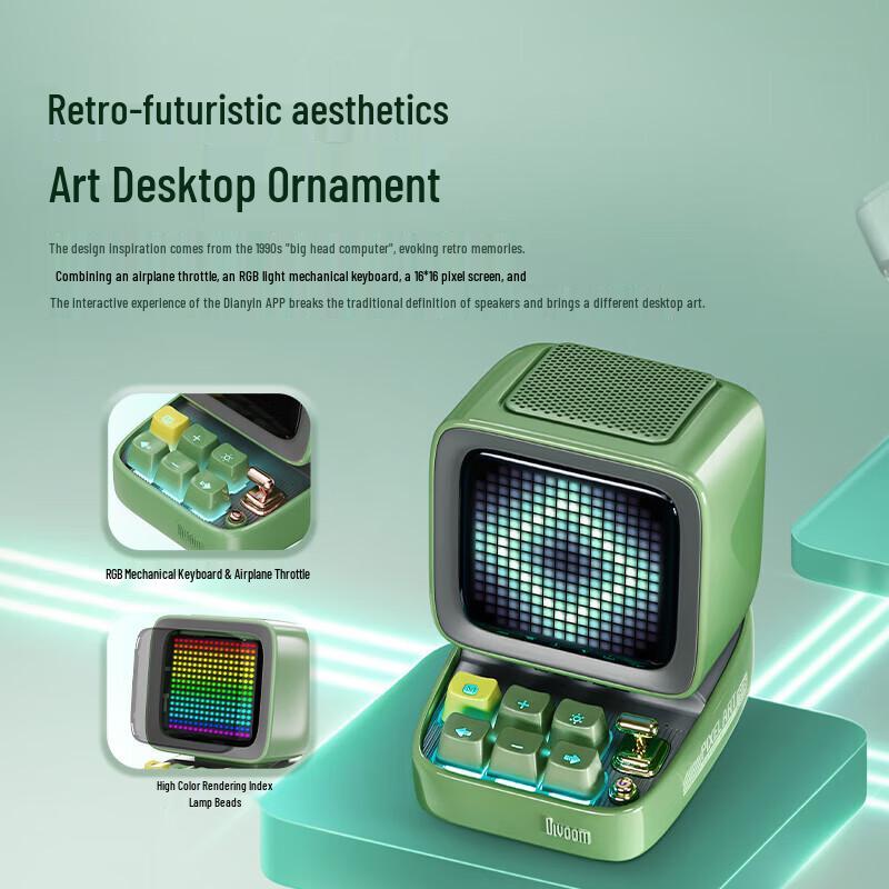 Divoom Ditoo-5M Retro Pixel Bluetooth Speaker with Mini KTV Mic