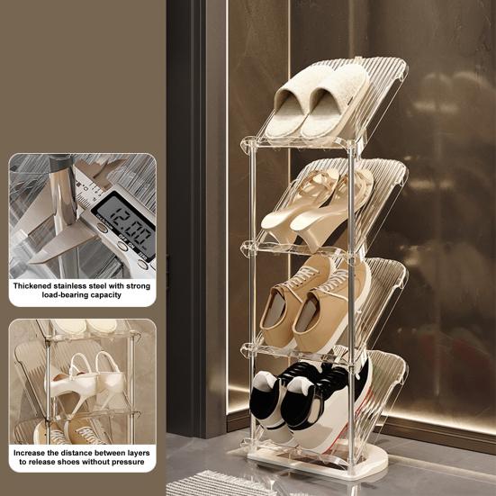 1 комплект полки для обуви 2/3/4/5 ярусов, наклонный под углом 45 градусов, прихожая, органайзер для обуви, отличная несущая способность, отдельно стоящая сборка без инструментов, вертикальная полка для хранения ботинок