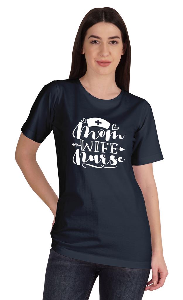 Inkmeso Женская футболка с круглым вырезом для мамы, жены, медсестры, топы, стандартный крой, хлопковая футболка