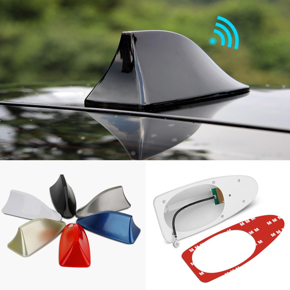 New 1 Pc Universal FM Signal Amplifier Car Radio Aerials Shark Fin Antenna Car Roof Decoration Auto Side Replacement 6 Colors