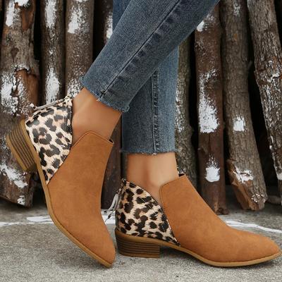 Модная женская обувь Зимние ретро женские ботильоны Повседневные леопардовые ботильоны Удобная женская обувь Большой размер