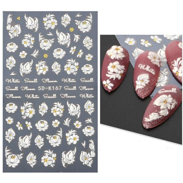 5D наклейки для ногтей, кружевной свадебный дизайн, акриловый слайдер с цветочным тиснением для ногтей, руководство по французскому дизайну ногтей, Золотая фольга