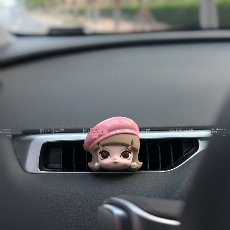 2026 New Tesla Premium Car Air Freshener for Air Conditioning Vent, Niche Cartoon Aroma Diffuser Gypsum