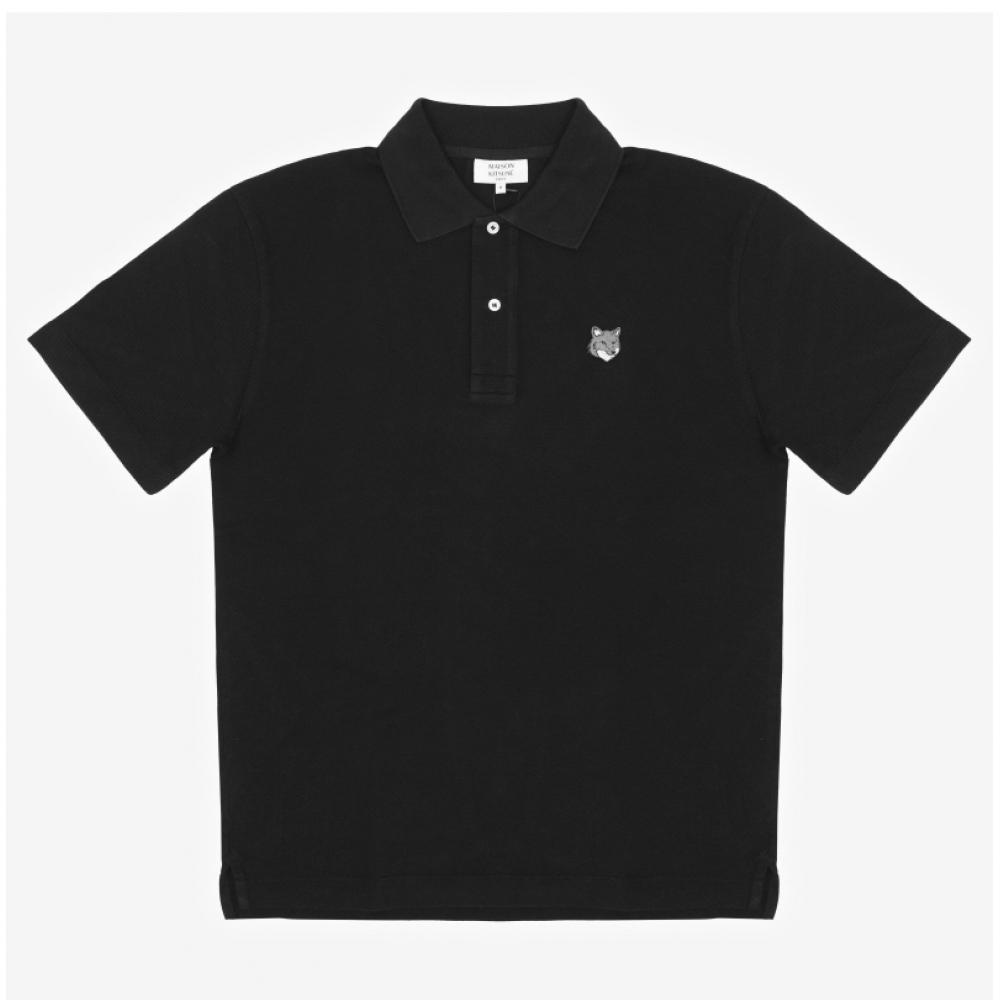 MaiSon KiTSune Серая Голова Лисы Нашивка Поло Мужская S Короткий Рукав Футболка Pm00210kp0001