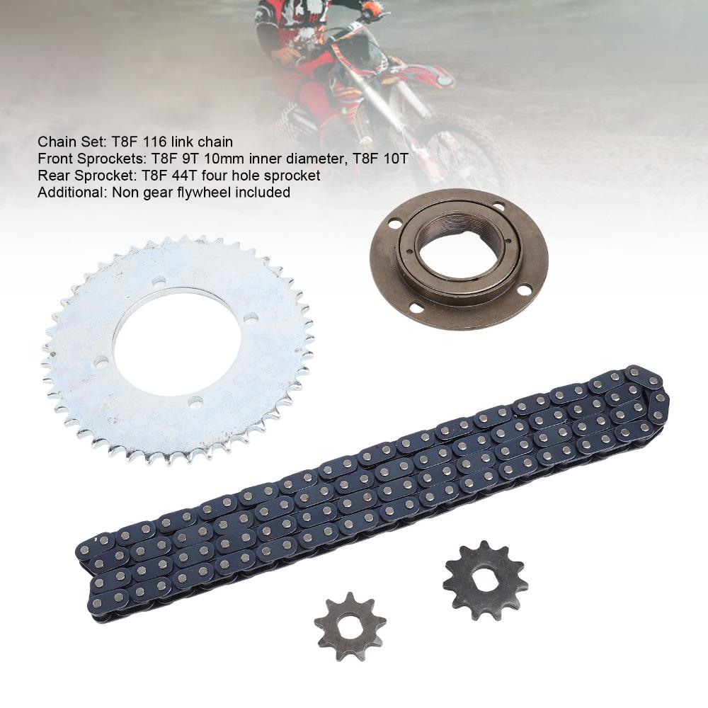 Toothless Flywheel T8F Sprocket Chain Kit 44T Rear Sprocket Chain Sprocket Kit  Go Kart