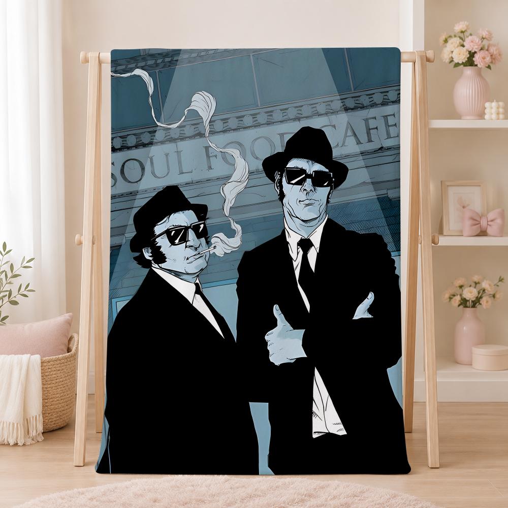 Классический кино Т-Рубашка The Blues Brothers Летний фланелевый плед Мягкий антистатический моющийся безопасный для детей Диван Кровать