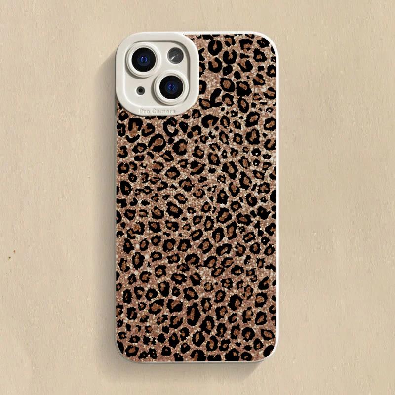 Коричневый чехол для телефона из силикона с принтом леопарда для iPhone 17 16 15 14 13 12 11 Pro Max 17Air 16E XS X XR 7 8 Plus Ударопрочный мягкий чехол