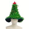 Tinsel Christmas Tree Hat Headband Christmas Party Santa Claus Flower Dress Clothing Hat Holiday Atmosphere Decoration Headwear