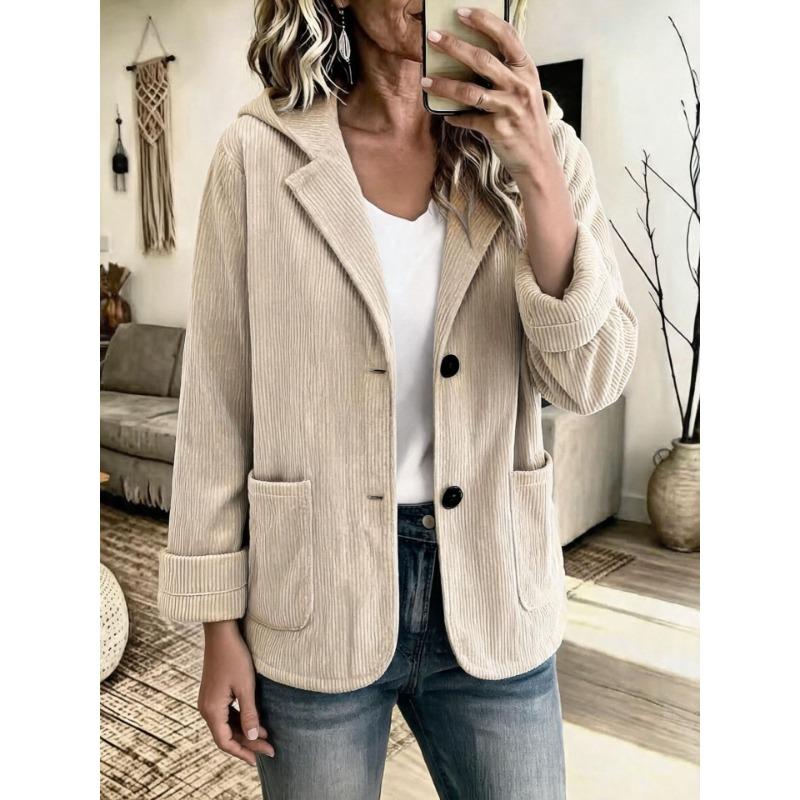 Short Women S Corduroy Hooded Casual Jacket For Autumn Winter